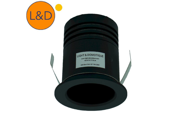 Spot encastré - noir- 15° - 7W - AC230V